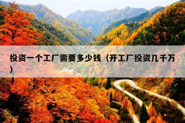 投资一个工厂需要多少钱（开工厂投资几千万）