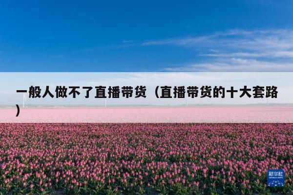 一般人做不了直播带货(直播带货的十大套路)