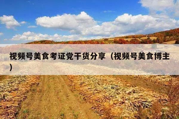 视频号美食考证党干货分享(视频号美食博主)