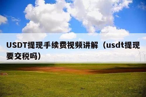 USDT提现手续费视频讲解(usdt提现要交税吗)