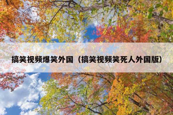 搞笑视频爆笑外国(搞笑视频笑死人外国版)