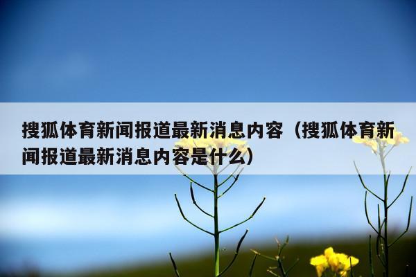 搜狐体育新闻报道最新消息内容(搜狐体育新闻报道最新消息内容是什么)
