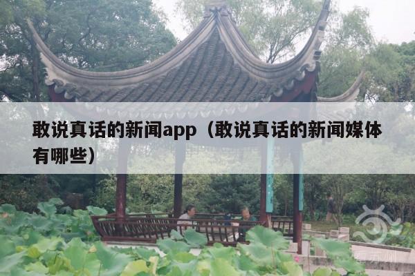 敢说真话的新闻app(敢说真话的新闻媒体有哪些)