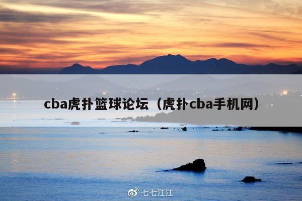 cba虎扑篮球论坛(虎扑cba手机网)