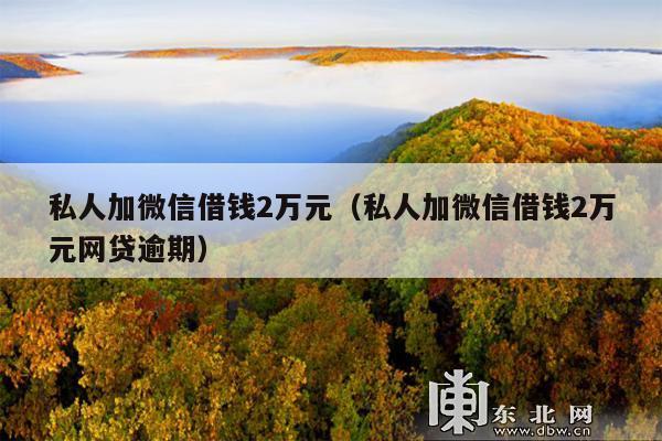 私人加微信借钱2万元(私人加微信借钱2万元网贷逾期)