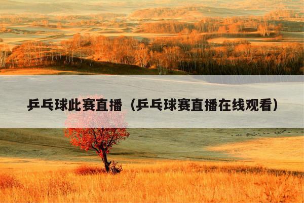 乒乓球此赛直播(乒乓球赛直播在线观看)