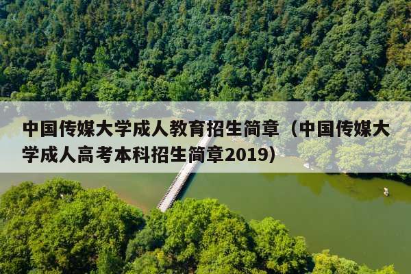 中国传媒大学成人教育招生简章(中国传媒大学成人高考本科招生简章2019)