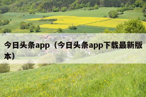 今日头条app(今日头条app下载最新版本)