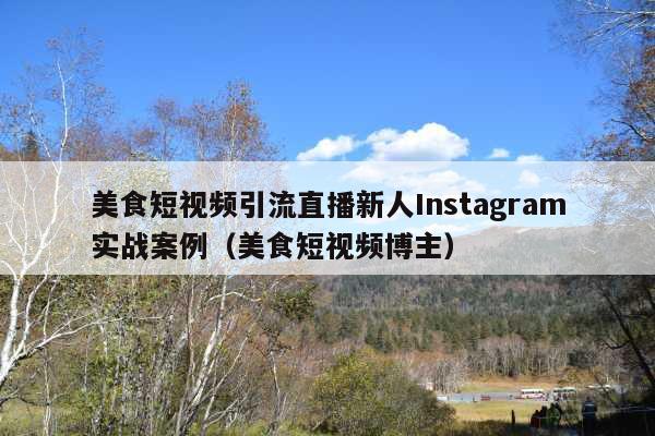 美食短视频引流直播新人Instagram实战案例(美食短视频博主)