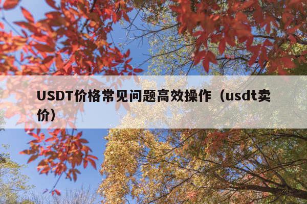 USDT价格常见问题高效操作(usdt卖价)