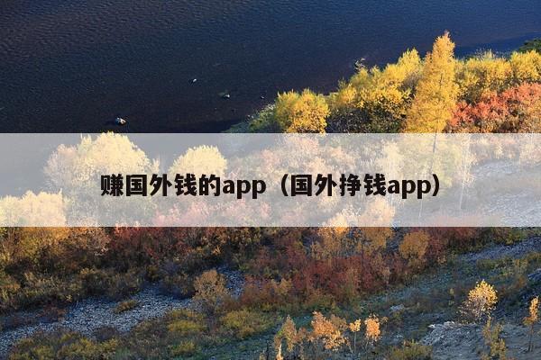 赚国外钱的app(国外挣钱app)