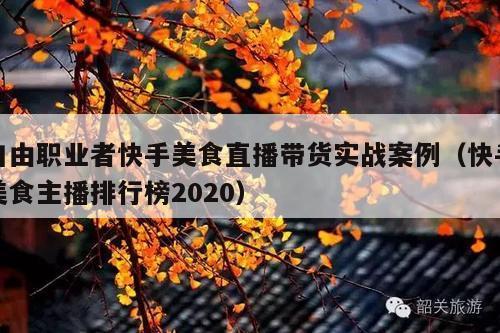 自由职业者快手美食直播带货实战案例(快手美食主播排行榜2020)