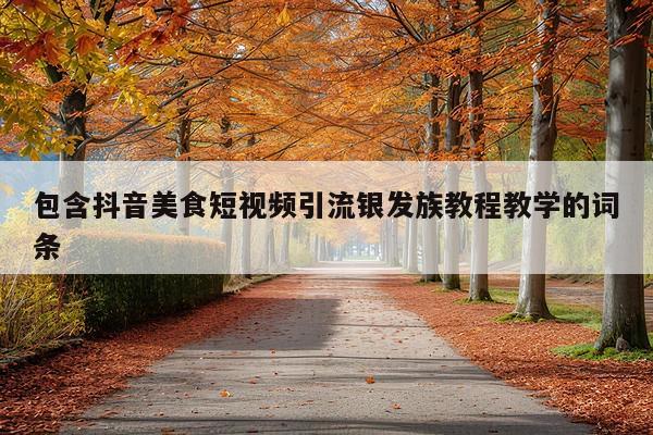 包含抖音美食短视频引流银发族教程教学的词条