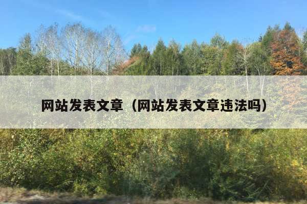 网站发表文章(网站发表文章违法吗)