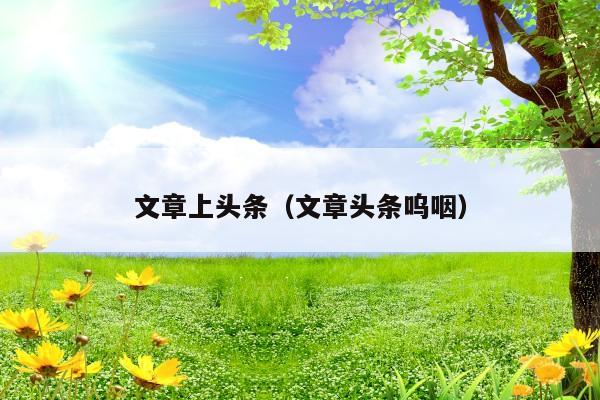 文章上头条(文章头条呜咽)