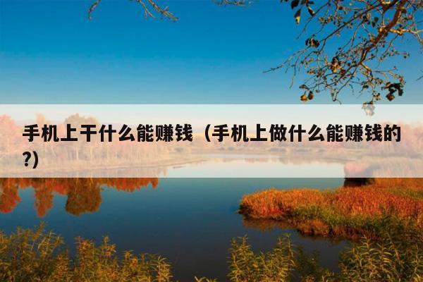 手机上干什么能赚钱(手机上做什么能赚钱的?)