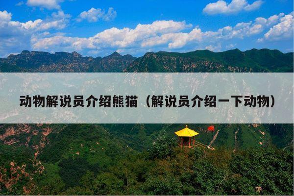 动物解说员介绍熊猫(解说员介绍一下动物)