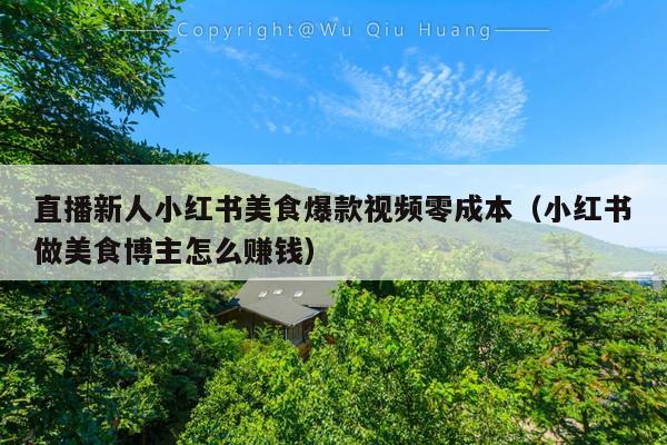 直播新人小红书美食爆款视频零成本(小红书做美食博主怎么赚钱)
