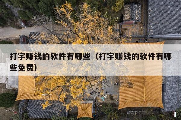 打字赚钱的软件有哪些(打字赚钱的软件有哪些免费)