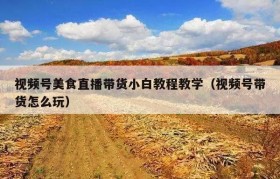 视频号美食直播带货小白教程教学（视频号带货怎么玩）