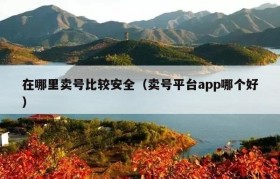 在哪里卖号比较安全（卖号平台app哪个好）