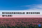 数字货币的开源代码怎么查（数字货币开源码是什么意思）