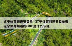 辽宁体育频道节目单（辽宁体育频道节目单表辽宁体育频道的ONE是什么节目）
