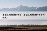 小包工头接活的平台（小包工头接活的平台叫什么）