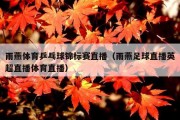 雨燕体育乒乓球锦标赛直播（雨燕足球直播英超直播体育直播）
