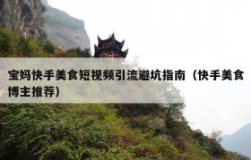宝妈快手美食短视频引流避坑指南（快手美食博主推荐）