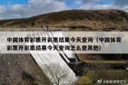 中国体育彩票开彩票结果今天查询（中国体育彩票开彩票结果今天查询怎么查其他）