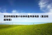夏日校园友情15分钟抖音风微电影（夏日校园海报）