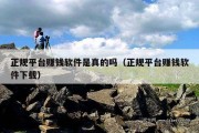 正规平台赚钱软件是真的吗（正规平台赚钱软件下载）