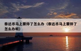 泰达币马上要停了怎么办（泰达币马上要停了怎么办呢）