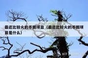 最近比较火的币圈项目（最近比较火的币圈项目是什么）