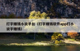 打字赚钱小说平台（打字赚钱软件app打小说字赚钱）