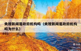 央视新闻是政府机构吗（央视新闻是政府机构吗为什么）