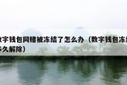 数字钱包网赌被冻结了怎么办（数字钱包冻结多久解除）