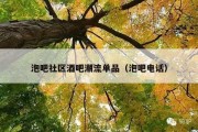 泡吧社区酒吧潮流单品（泡吧电话）