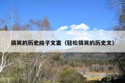 搞笑的历史段子文案（轻松搞笑的历史文）