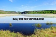 0day的播报含义的简单介绍