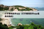 打字赚钱软件app（打字赚钱软件app是真的假的）
