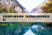 省部级报刊都有哪些（省部级报刊都有哪些类型）