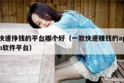 快速挣钱的平台哪个好（一款快速赚钱的app软件平台）