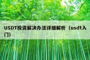 USDT投资解决办法详细解析（usdt入门）