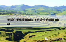 无插件手机直播nba（无插件手机网 nba）