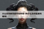 什么软件聊天就可以挣钱（有什么软件能聊天赚钱）