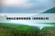 泡吧社区酒吧管理系统（泡吧有限公司）