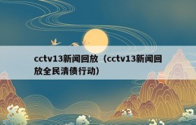cctv13新闻回放（cctv13新闻回放全民清债行动）
