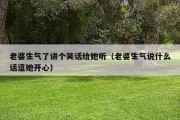 老婆生气了讲个笑话给她听（老婆生气说什么话逗她开心）